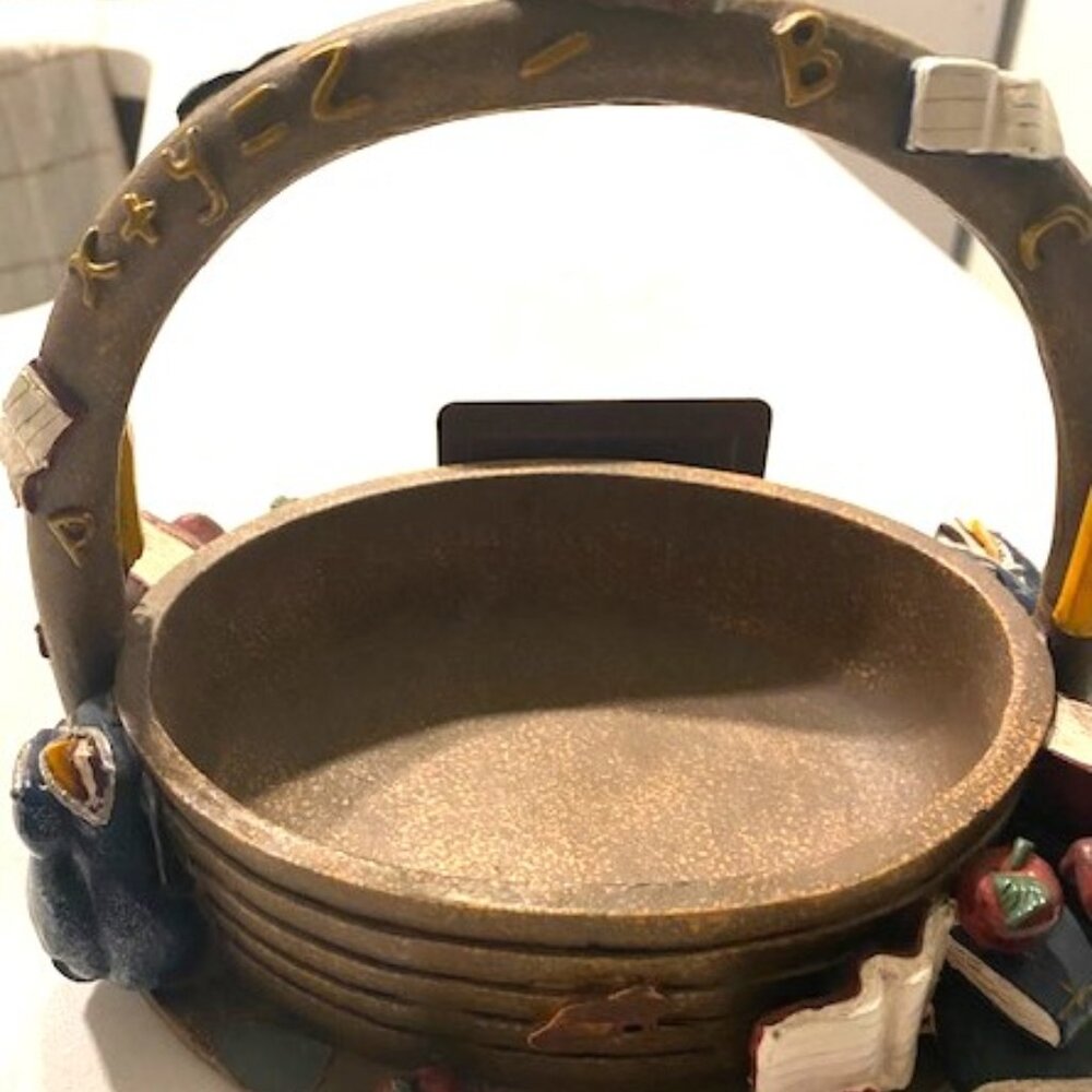Cedar Creek Ceramic Decorative Hand Painted Basket